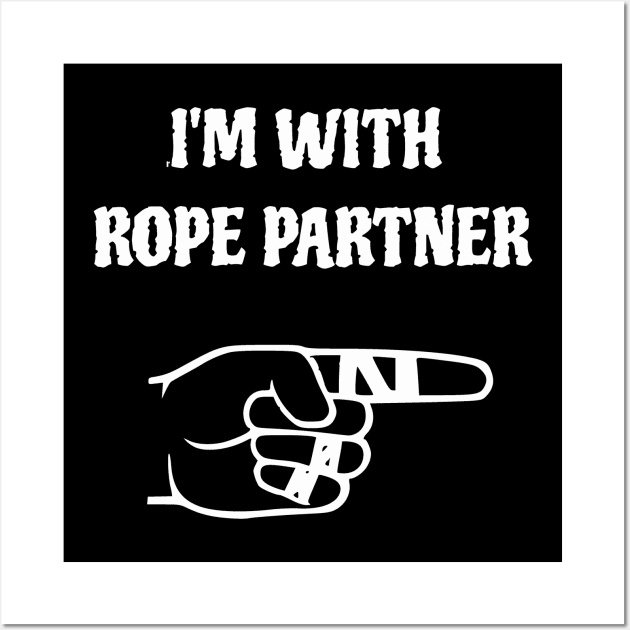 I'm with rope partner (white/Right) Wall Art by Birding_by_Design